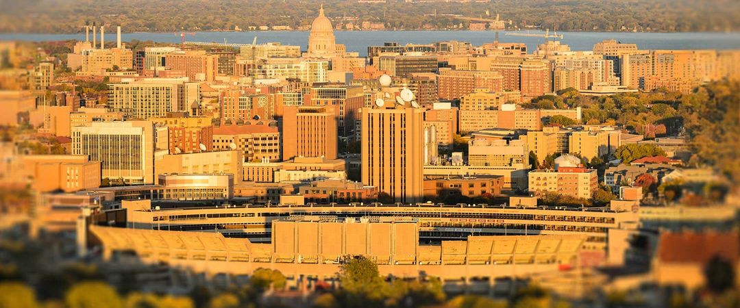 Aerial view of the University of Wisconsin campus