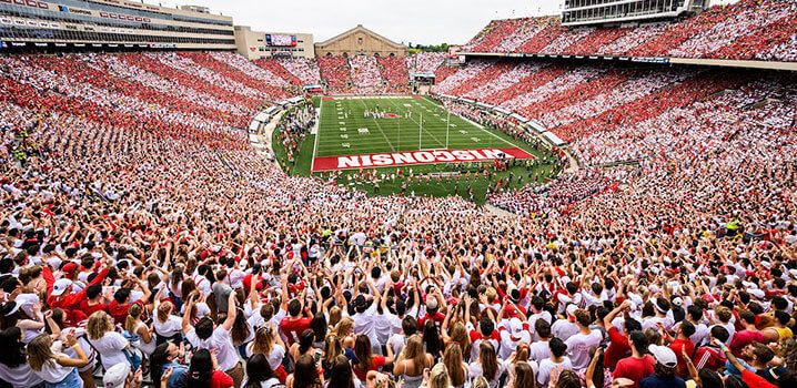 Camp Randall filled with Badger fans during a football game