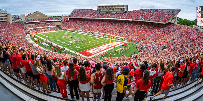 Camp Randall Stadium full of fans.