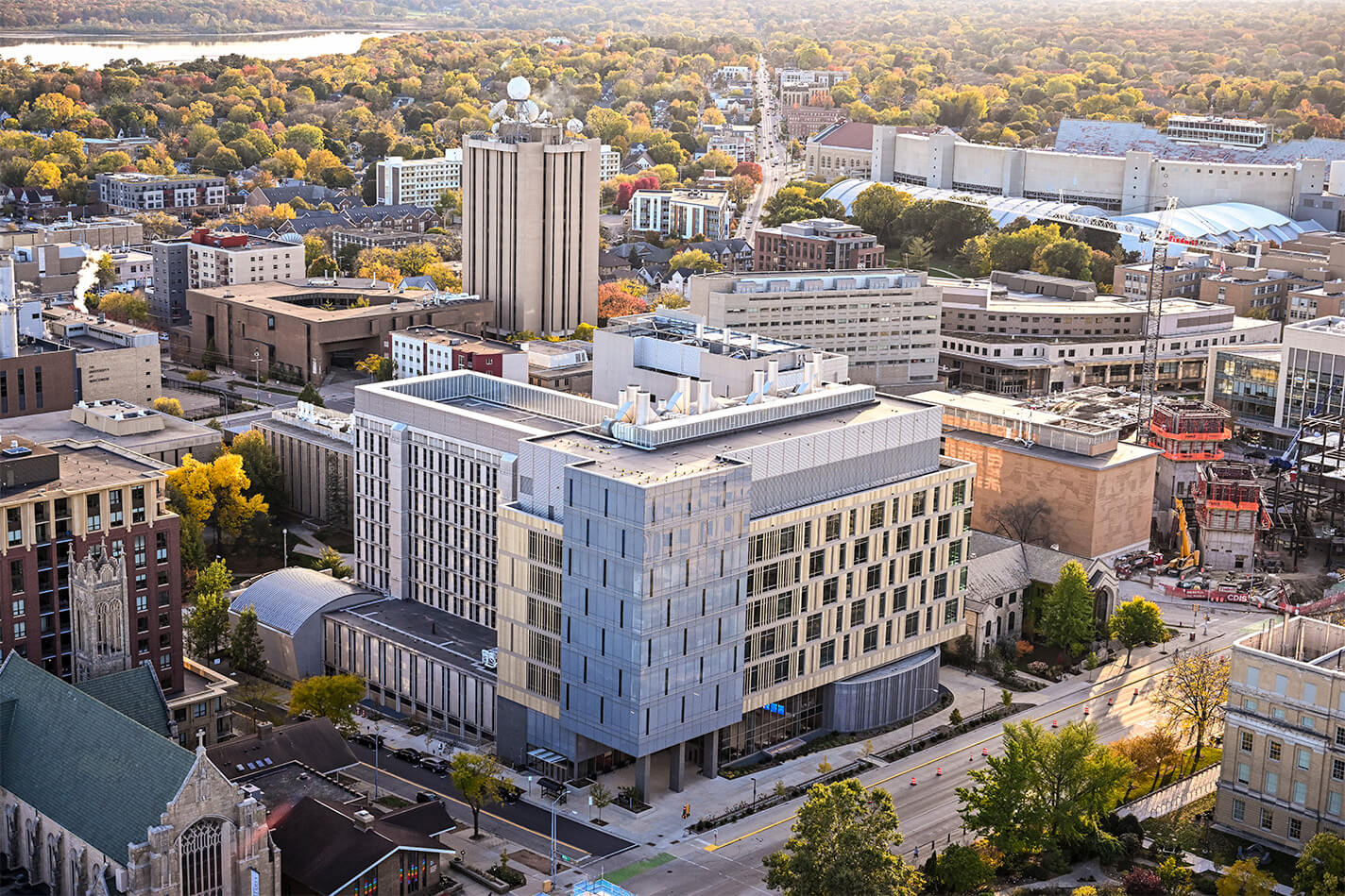 Aerial view of the Chemistry building